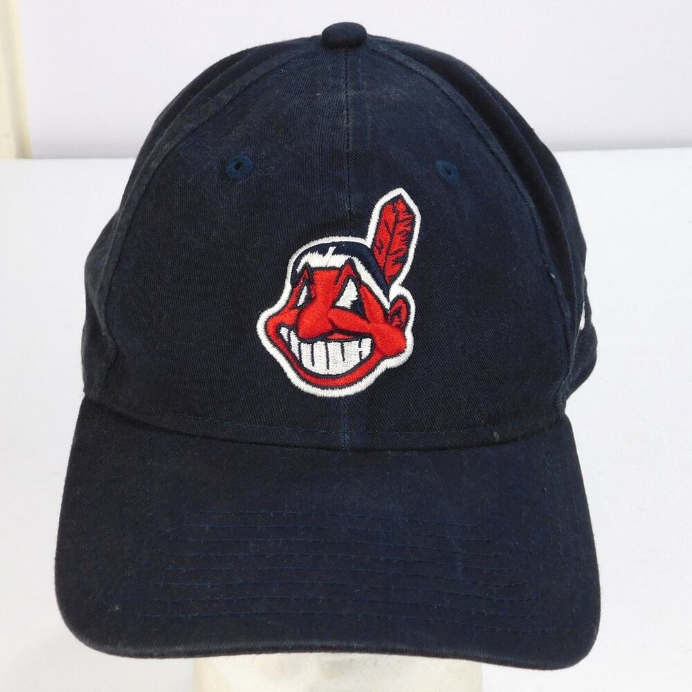 Cleveland Indians Chief Wahoo New Era Navy Adjustable Strapback Hat Cap 9Twenty